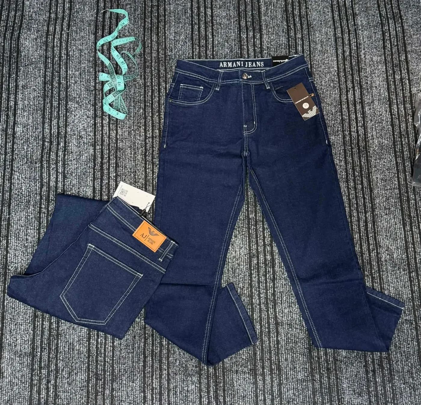 Armani Men's Dark Indigo Straight Fit Denim Jeans — Savageon Bangladesh