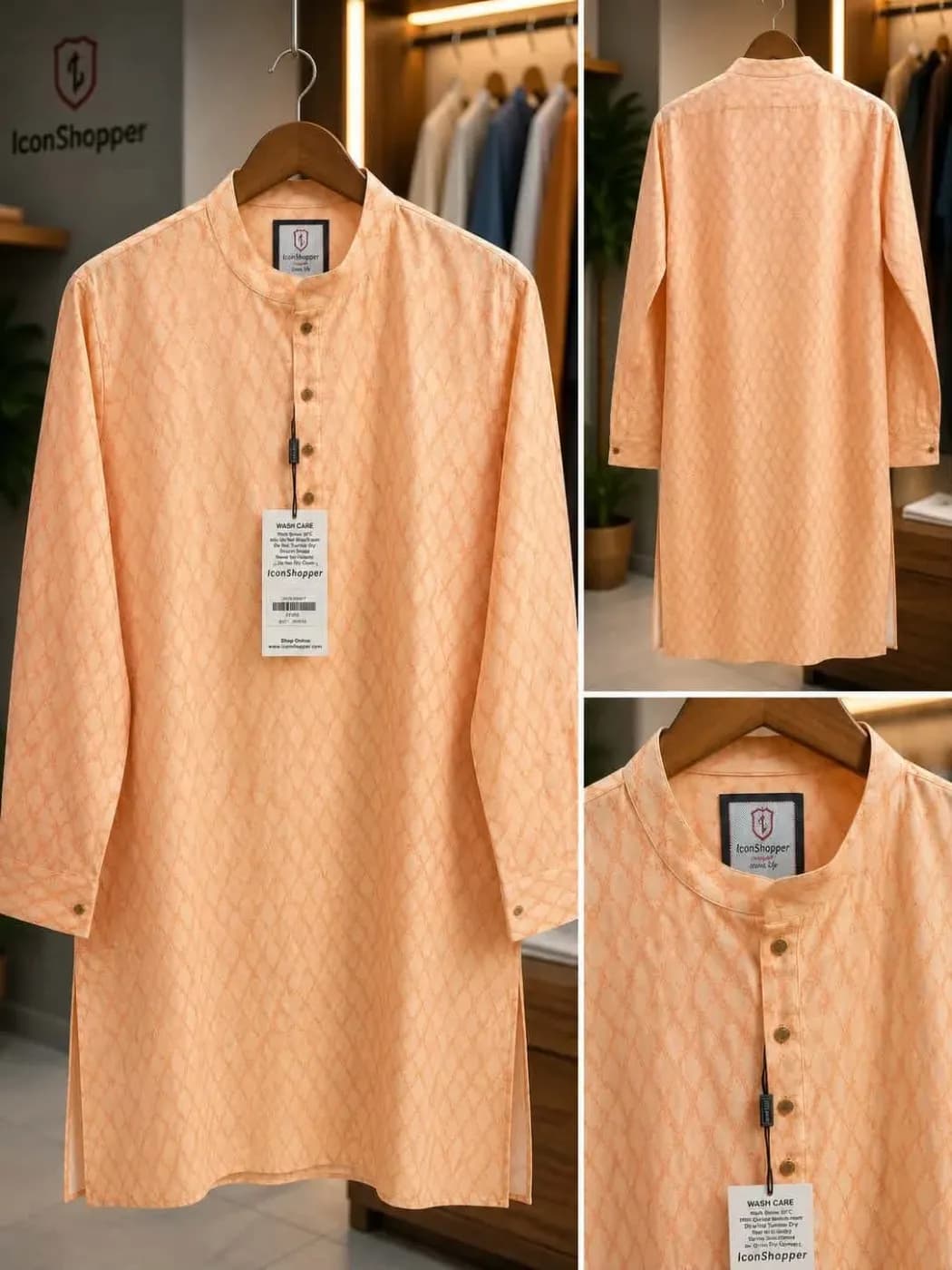 Peach Pattern Panjabi