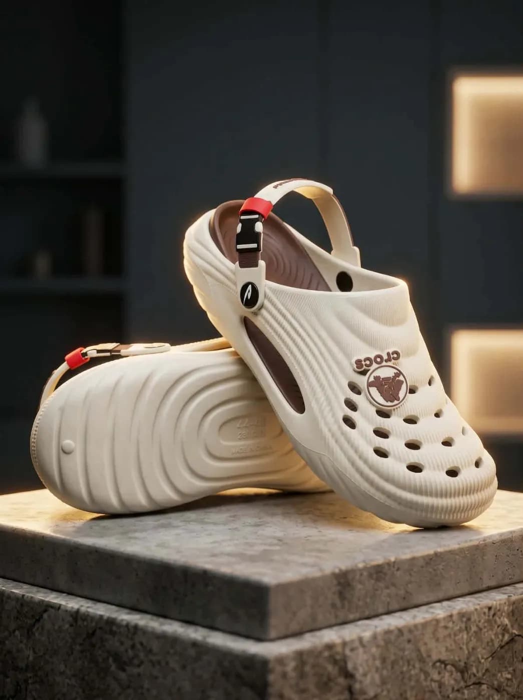 Classic White Double-Buckle Comfort Sandals — Savageon Bangladesh