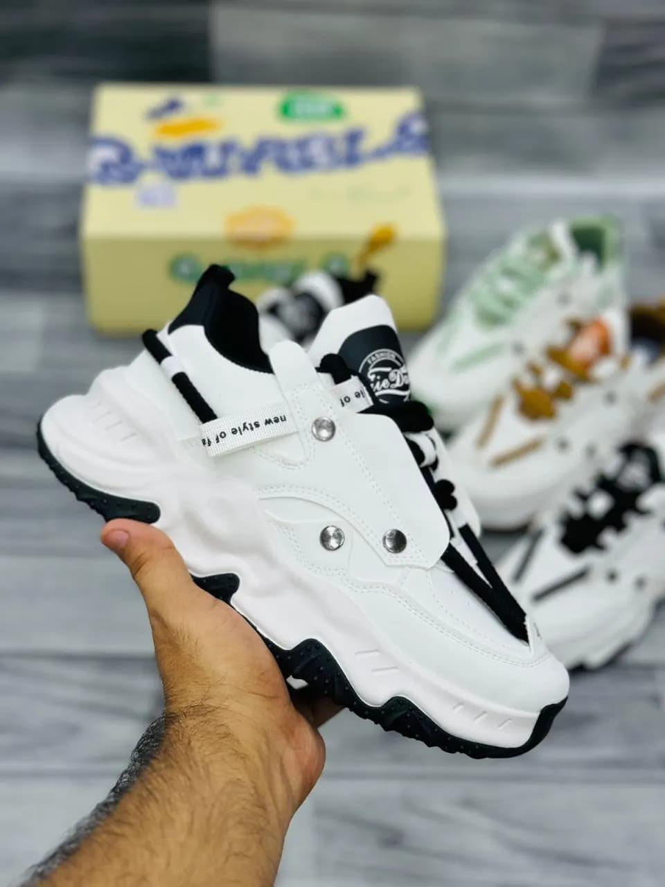 Fashion Chunky Sneaker White Black by Solexa Shoes — buy online in Bangladesh Fashion Chunky Sneaker White Black Sneakers — Solexa Shoes Bangladesh