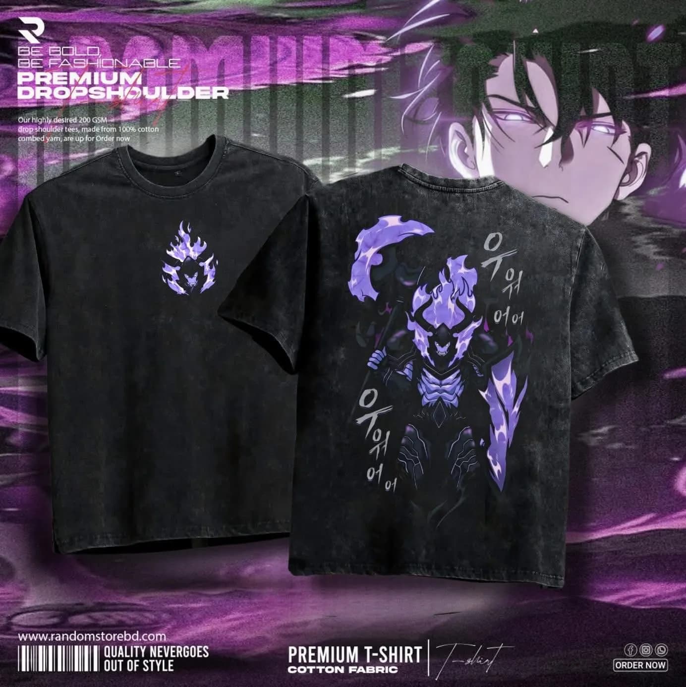 Solo Leveling — Flame Beast Premium Drop Shoulder by Random Store — buy online in Bangladesh Solo Leveling — Flame Beast Premium Drop Shoulder Men — Random Store Bangladesh
