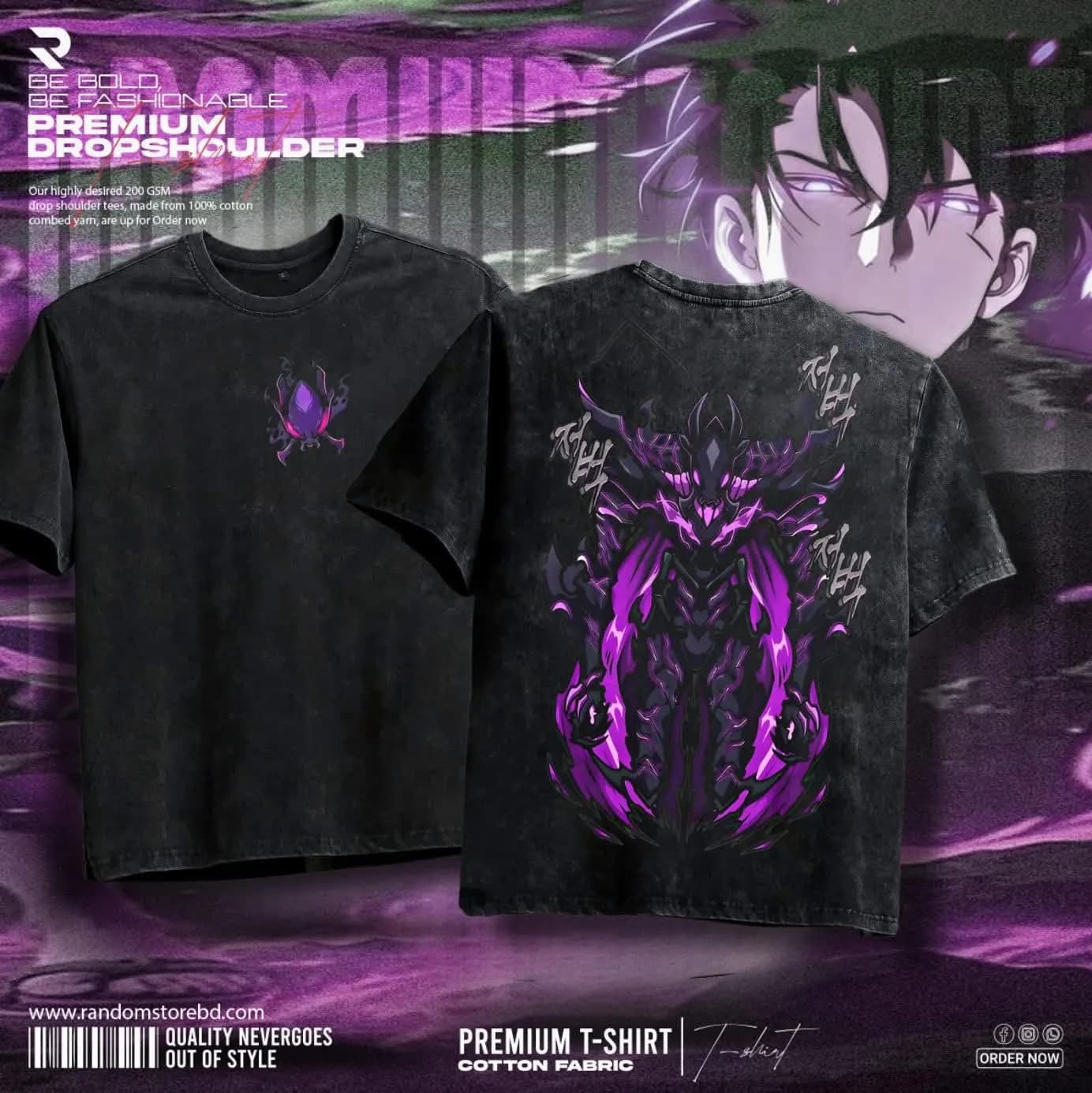 Solo Leveling — Purple Beast Premium Drop Shoulder by Random Store — buy online in Bangladesh Solo Leveling — Purple Beast Premium Drop Shoulder Men — Random Store Bangladesh