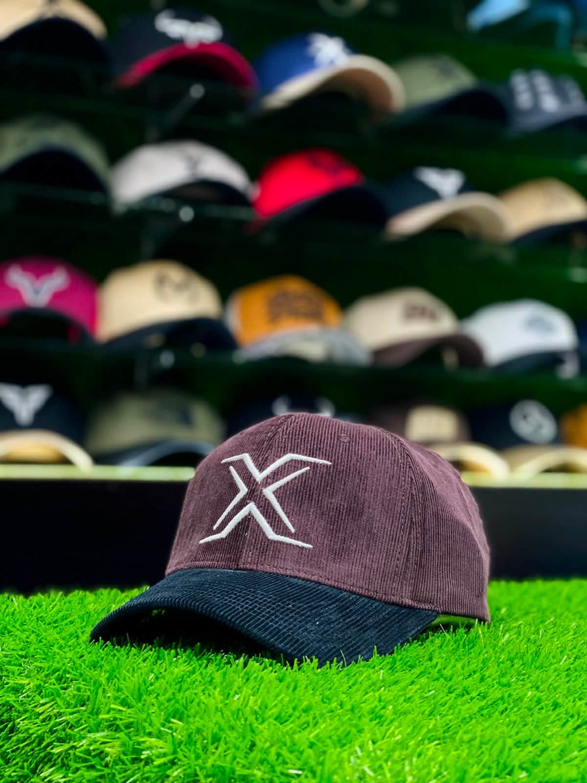 Premium Brown & Black X Logo Corduroy Baseball Cap by Adisom — buy online in Bangladesh Premium Brown & Black X Logo Corduroy Baseball Cap — Adisom Bangladesh