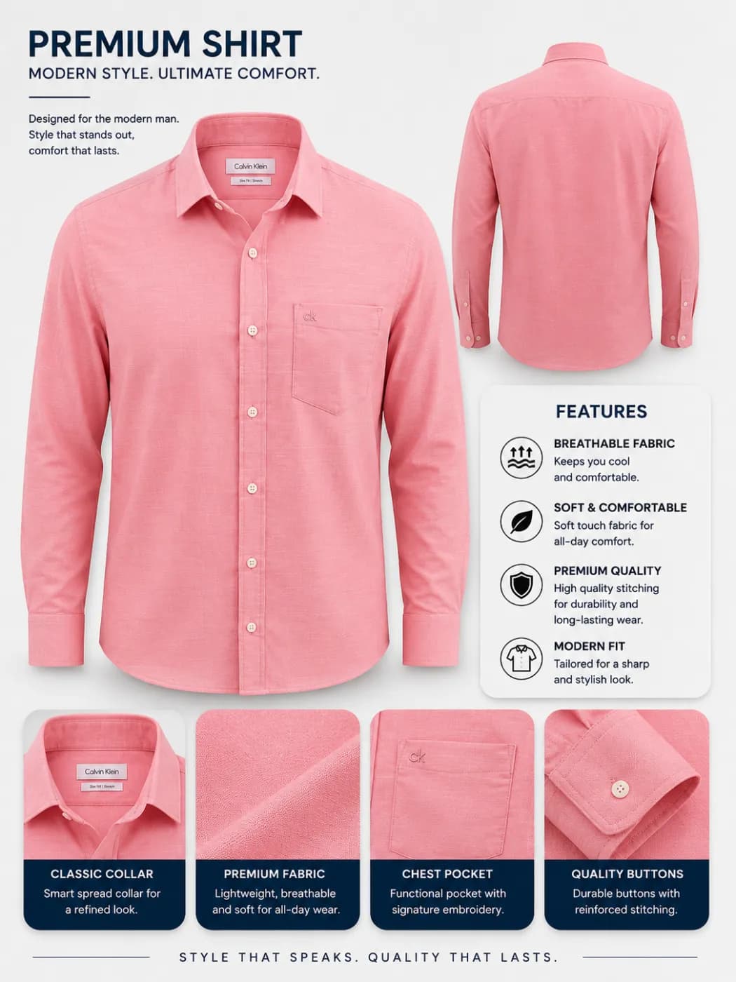 Classic Oxford Shirt - Coral Pink — Savageon Bangladesh