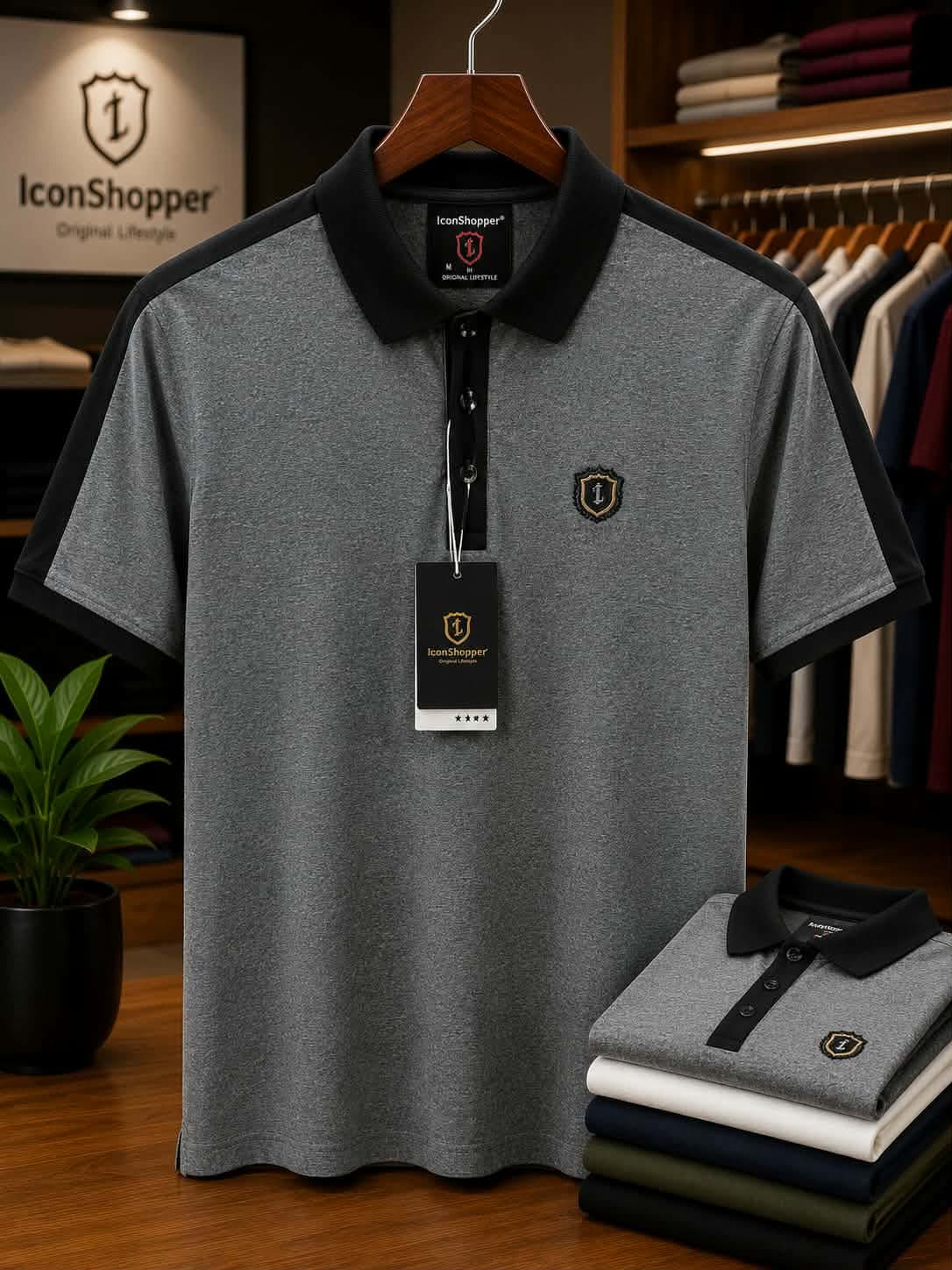 Grey Polo Shirt for Men – Black Contrast Smart Fit by IconShopper — buy online in Bangladesh Grey Polo Shirt for Men – Black Contrast Smart Fit — IconShopper Bangladesh