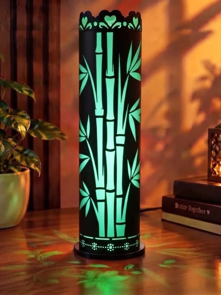 Decorative Bamboo Forest Pattern Cylindrical LED Table Lamp by Shaon Fashion — buy online in Bangladesh Decorative Bamboo Forest Pattern Cylindrical LED Table Lamp Home Decor — Shaon Fashion Bangladesh
