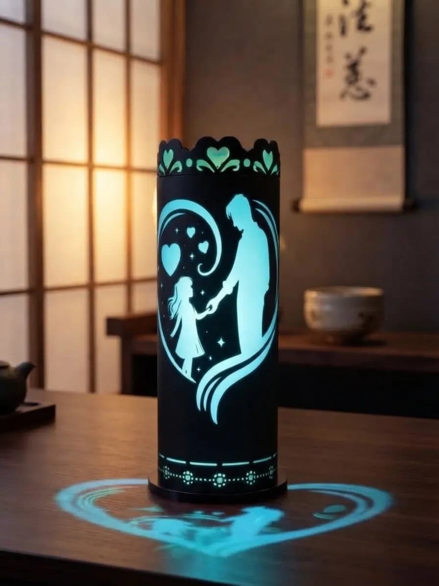 Decorative Father & Daughter Silhouette Cylindrical LED Table Lamp by Shaon Fashion — buy online in Bangladesh Decorative Father & Daughter Silhouette Cylindrical LED Table Lamp Home Decor — Shaon Fashion Bangladesh