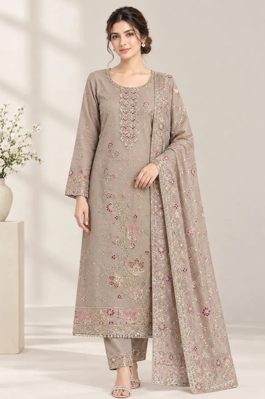Premium Embroidered 3 Piece by Flux Fit — buy online in Bangladesh Premium Embroidered 3 Piece — Flux Fit Bangladesh