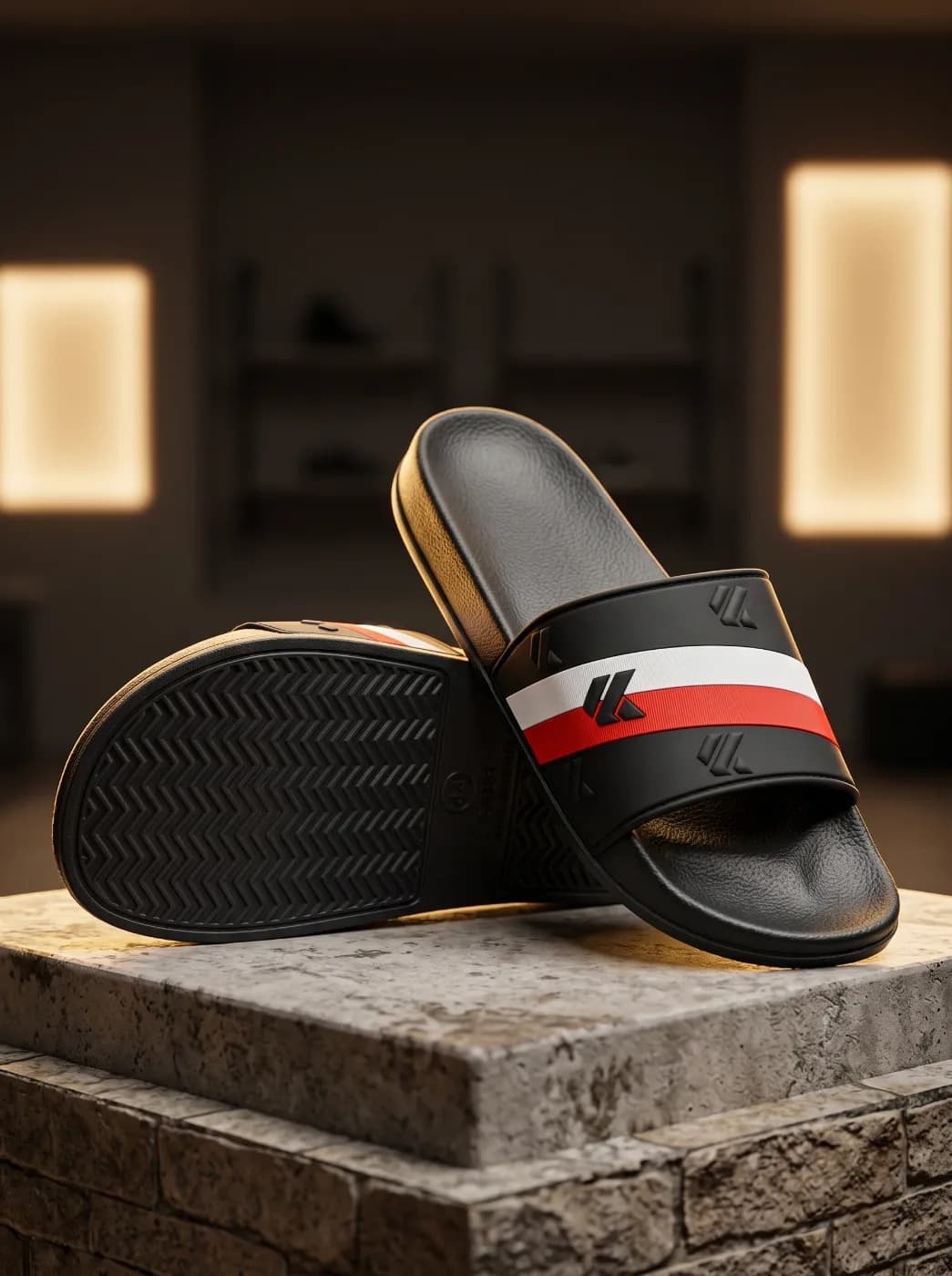 Summer Men Slippers Striped Design Slides Garden Men Slippers Casual Shoes Indoor Flats Waterproof — Savageon Bangladesh