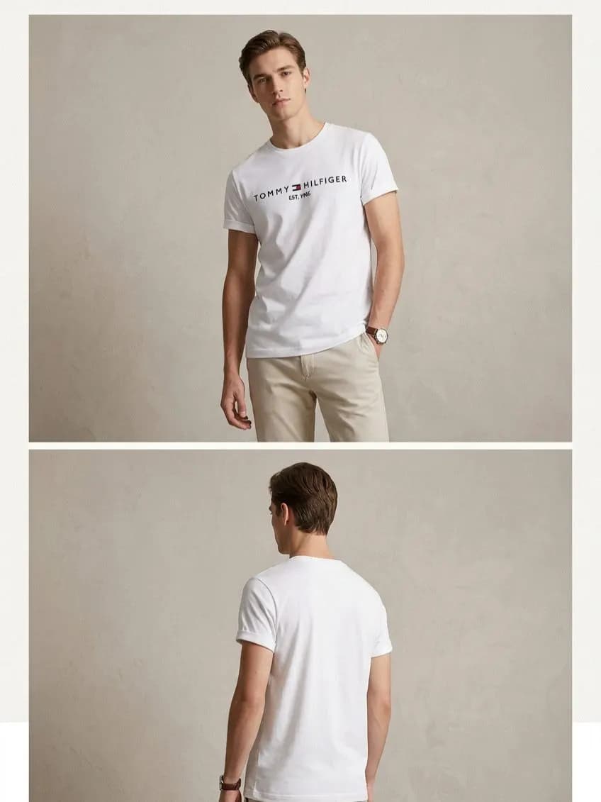 Tommy Hilfiger Men's Premium Lycra Cotton T-Shirt – Soft, Stretch & Everyday Comfort by Adisom — buy online in Bangladesh Tommy Hilfiger Men's Premium Lycra Cotton T-Shirt – Soft, Stretch & Everyday Comfort — Adisom Bangladesh