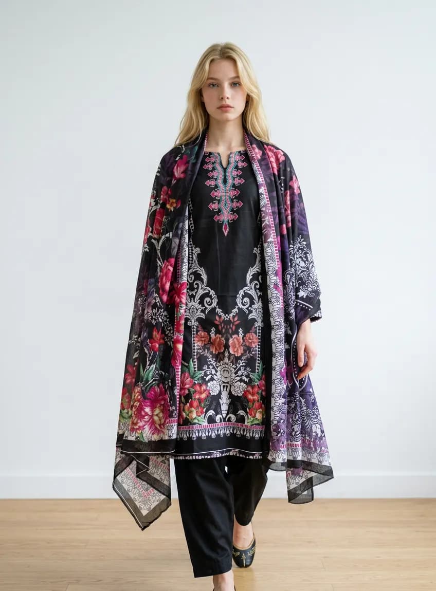 Goeljar China loan Unstitched 3-Piece Collection from ADISOM. — Savageon Bangladesh