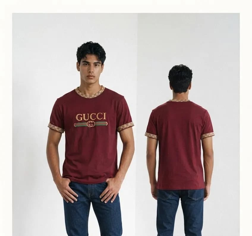 Gucci Men's Premium Lycra Cotton T-Shirt – Luxury Comfort & Modern Style by Adisom — buy online in Bangladesh Gucci Men's Premium Lycra Cotton T-Shirt – Luxury Comfort & Modern Style — Adisom Bangladesh