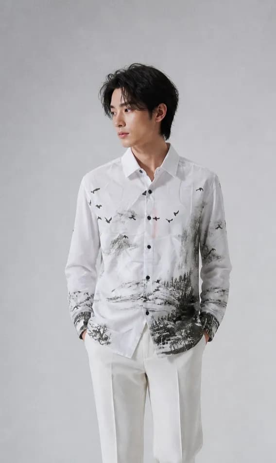 Artistic Nature Print Shirt | Premium China Fabric — Savageon Bangladesh