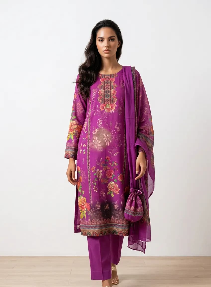 Zam Zam Premium Ladies unstitched 3-Piece — ADISOM — Savageon Bangladesh