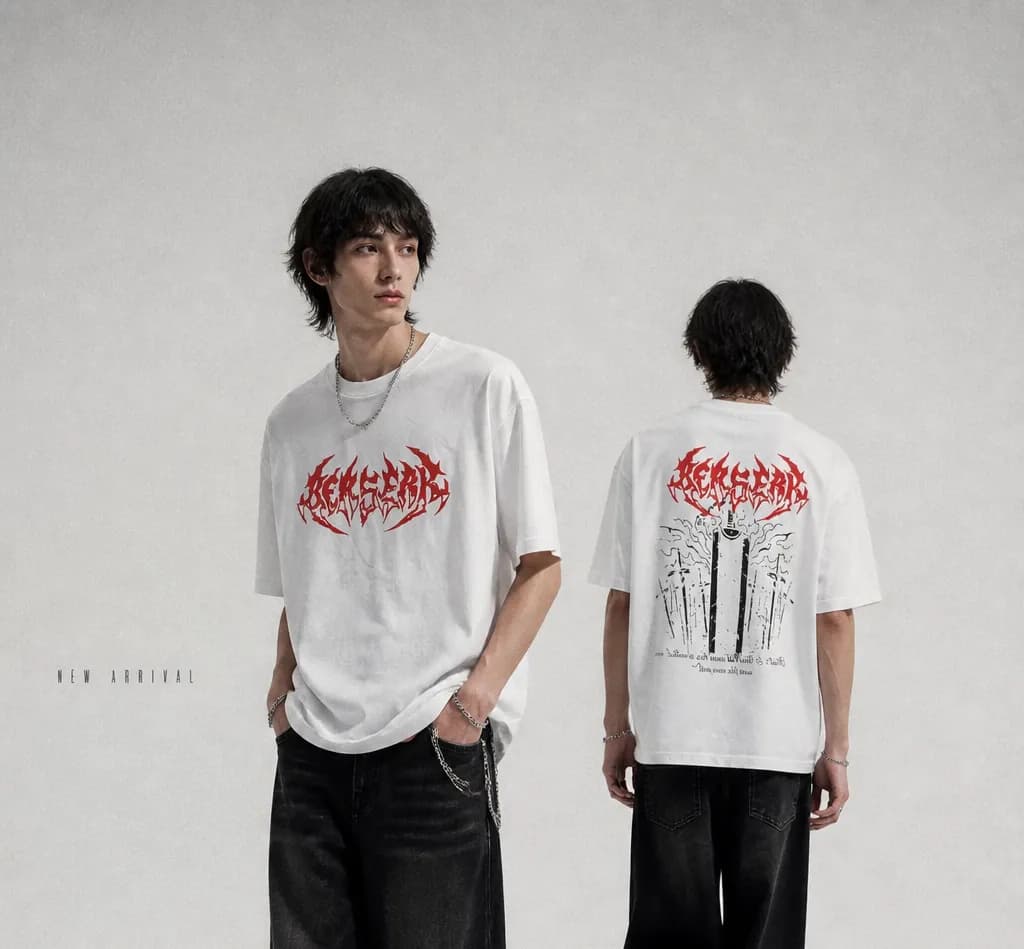 Angel Sword Graphic Premium Drop Shoulder T-Shirt | White | ADISOM — Savageon Bangladesh