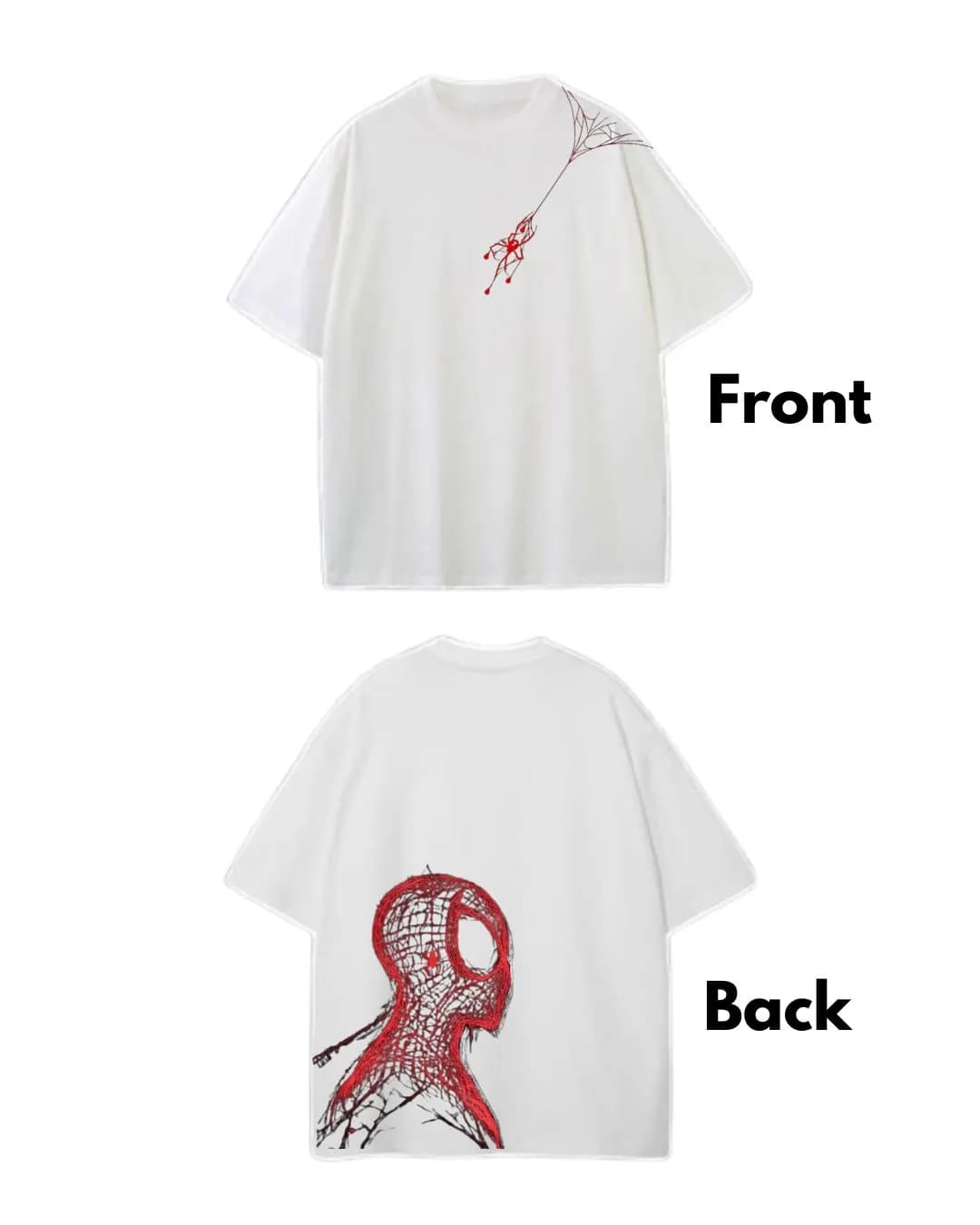 Spider Sketch Graphic Drop Shoulder T-Shirt | White by Adisom — buy online in Bangladesh Spider Sketch Graphic Drop Shoulder T-Shirt | White Men — Adisom Bangladesh