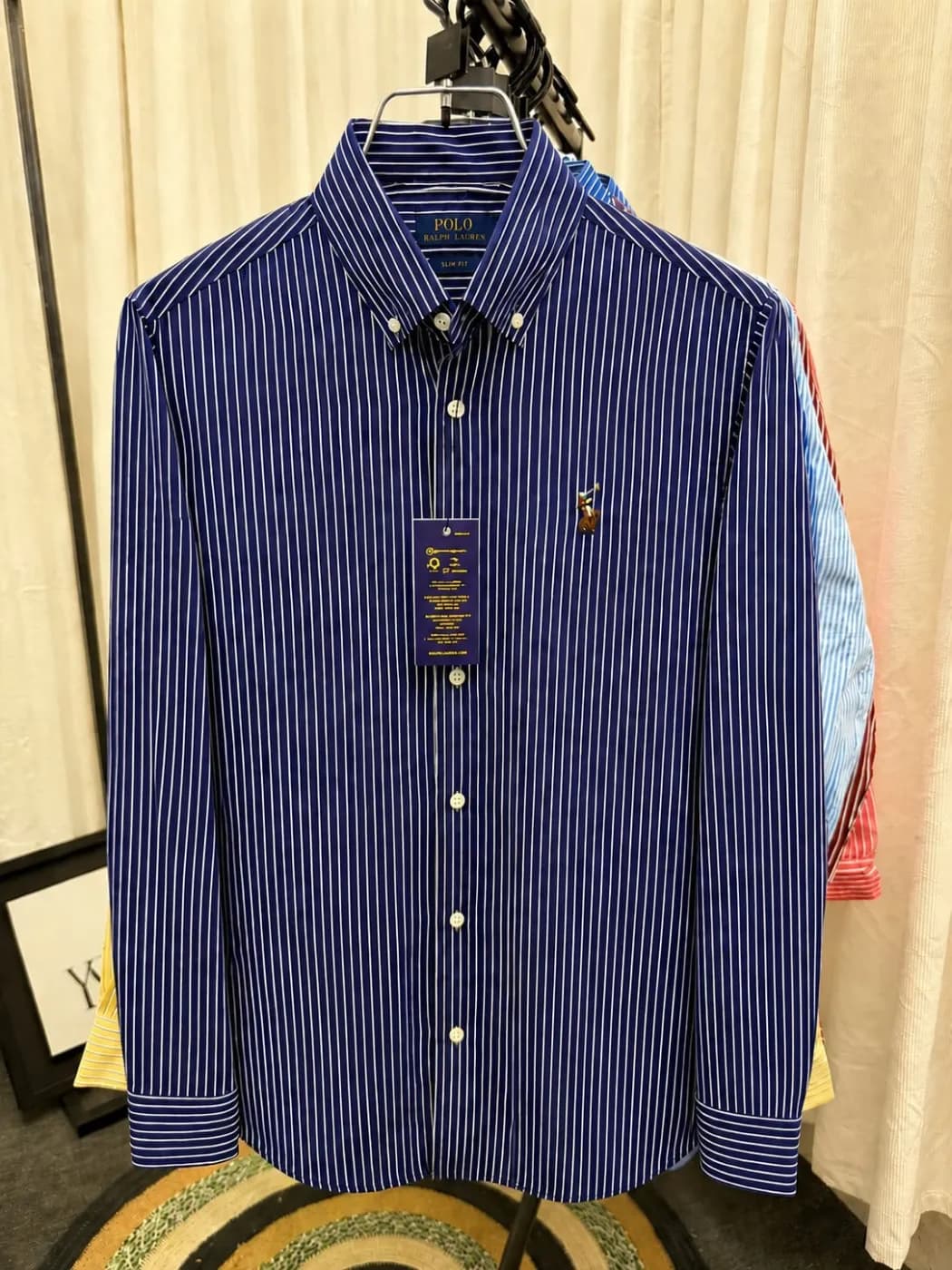 Polo Ralph Lauren Premium Navy Blue Striped Shirt by Changer Shop — buy online in Bangladesh Polo Ralph Lauren Premium Navy Blue Striped Shirt Men — Changer Shop Bangladesh