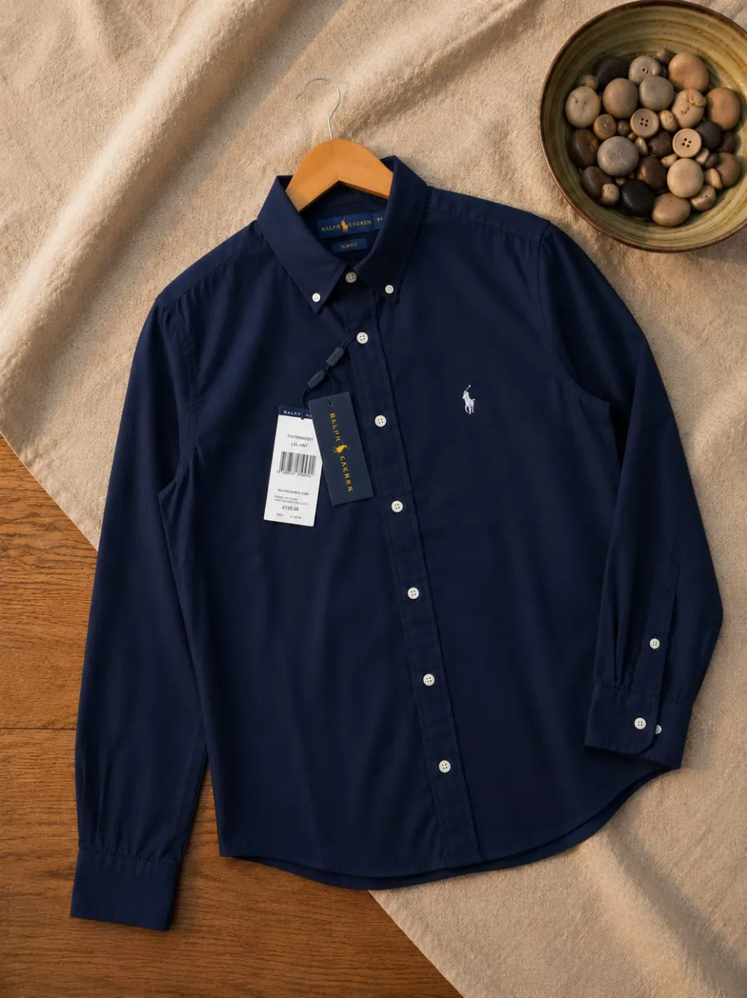 Changer Shop Ralph Lauren Men's Slim Fit Navy Oxford Shirt - Image 1